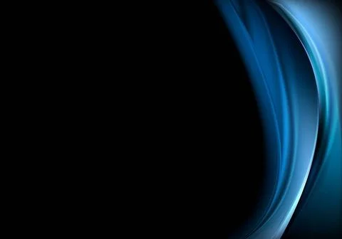 Blue waves on black background Blue waves on black background. Vector desi... Foto stock