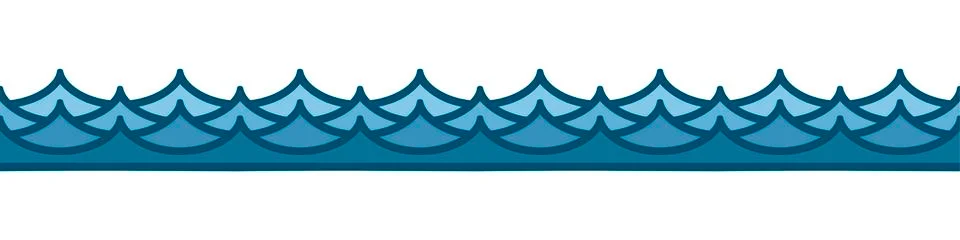 Blue waves border Stock Illustration
