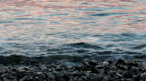 Blue waves at dusk Stock Footage 12555408