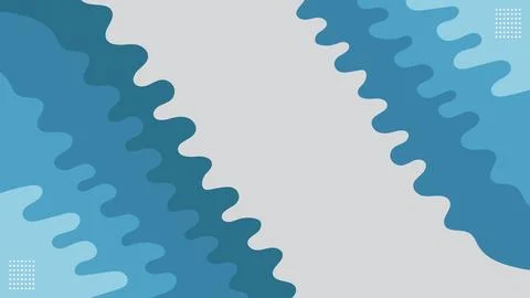 Blue Waves Fluid Pattern Background Flat Hand Drawn Simple Design.Vector Il.. 스톡 일러스트