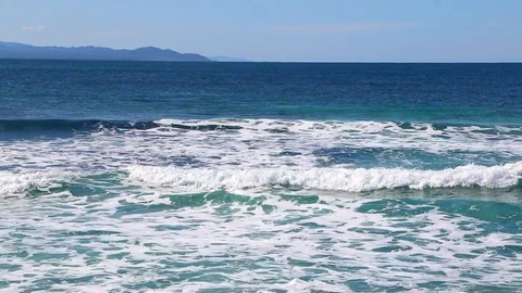 Blue waves with foam Stock Footage 128931393