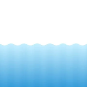 Blue waves gradient decorative frame, vector design template, abstract water Stock Illustration