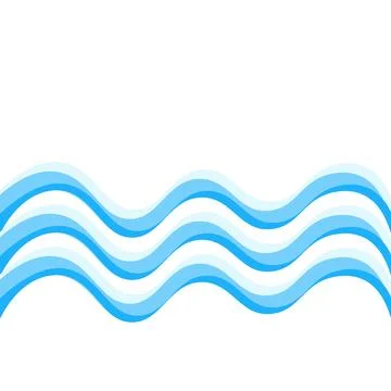 Blue waves with gradient decorative frame, vector design template, abstract イラスト素材