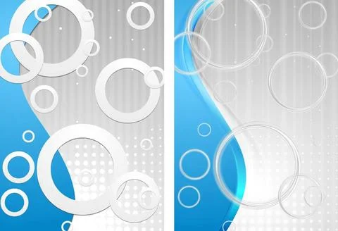 Blue waves hi-tech background. Old simple style and smooth modern style. V... Stock Photos