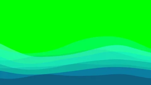 Blue waves layer stream loop animation Transparent pan flow Green screen Stock-Footage 264512264