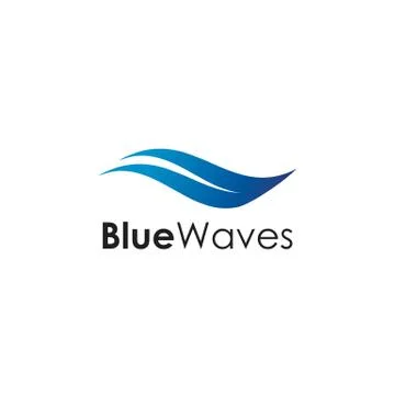 Blue Waves Logo Simple and Minimalist Stock Illustration