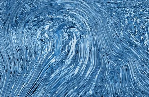 Blue waves marble texture. Precious metal flow image. Liquid blue surface art Stock Illustration