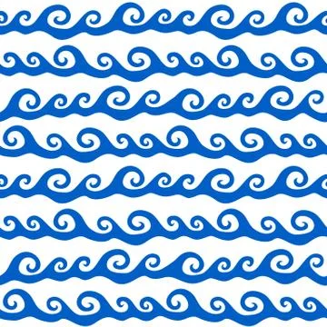 Blue waves ornament Illustrazione stock