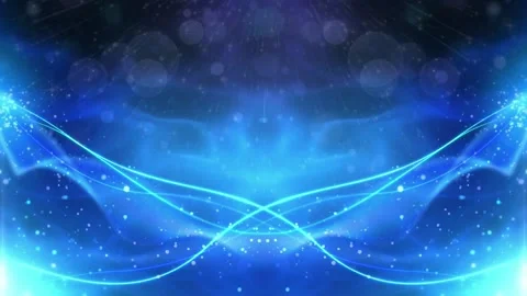 Blue Waves With Particles 3d Background Video stock 143892800