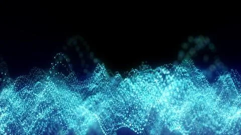 Blue waves from particles and stripes beautiful bright glowing shiny with m.. イラスト素材