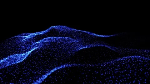 Blue Waves Particles Background Video stock 76139629