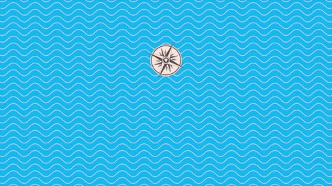 Blue waves pattern with compass Stock Footage 241328161