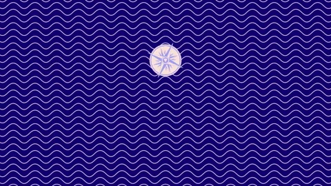 Blue waves pattern with compass Stock Footage 242399940