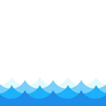 Blue waves with peaks gradient decorative frame, Vector design template Stock Illustration