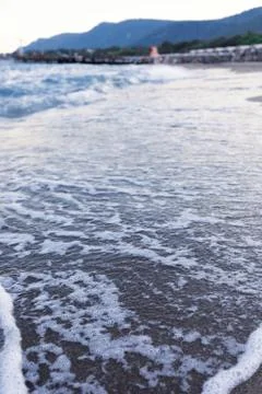 Blue waves in the sand Stock Photos
