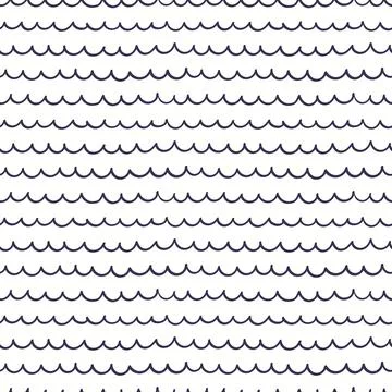 Blue waves simple nautical seamless pattern 스톡 일러스트