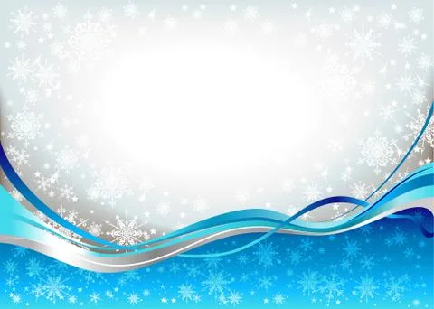 Blue waves snow background Stock Illustration