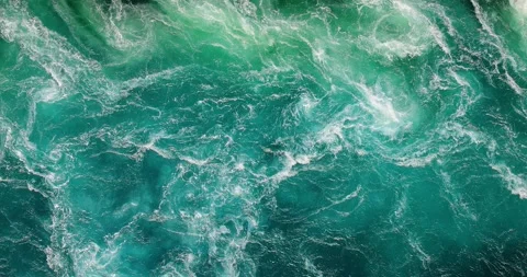 Blue waves of water of the river and the sea meet each other during high ti.. Stock Footage 267387207