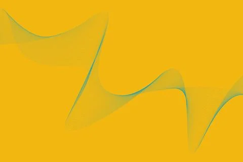 Blue waves on the yellow background Abstract vector background Stock Illustration