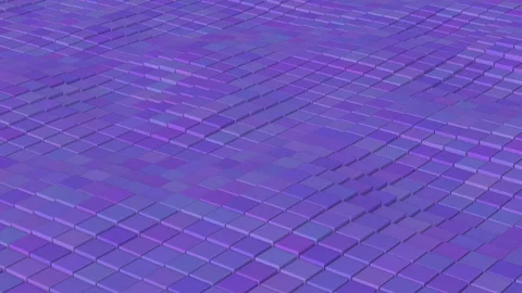 Blue waving surface. Cube pattern. Abstract animation, 3d render. Stock Footage 165239081