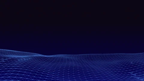 Blue waving terrain abstract technology background Stock Footage 244899030