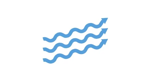 Blue Wavy Arrow Rotates Smoothly on White Background Stock Footage 321121835