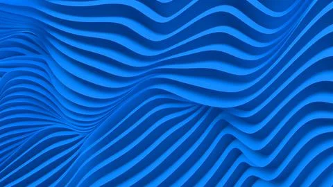 Blue wavy background. 3d rendering. Stock Illustration