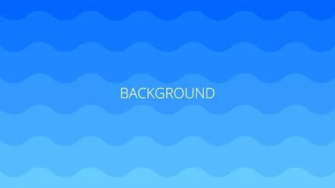 Blue wavy background. Abstract banner with gradient sinuous strokes Stock Illustration