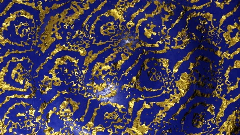 Blue wavy background with gold flecks. Infinitely looped animation Stock Footage 223201186
