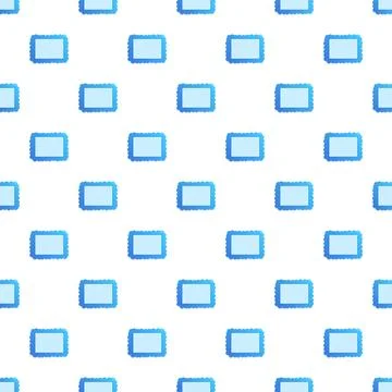 Blue wavy border rectangle shapes seamless pattern Illustration
