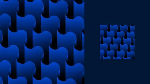 Blue Wavy Collage. Abstract Background with realistic 3D elements Stock Illustration