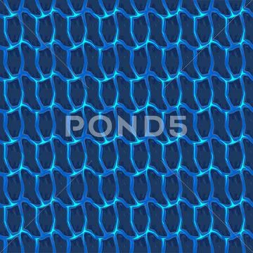 Blue Wavy Elements Texture Background. Vector Abstract Seamless Illustration Stock Illustration