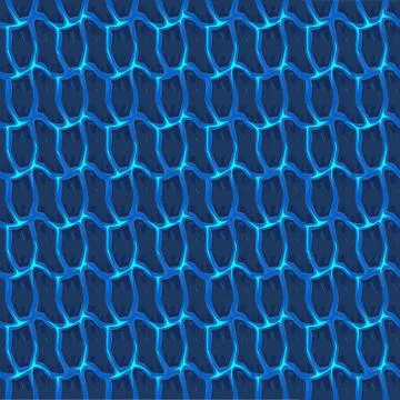 Blue Wavy Elements Texture Background. Vector Abstract Seamless Illustration Stock Illustration