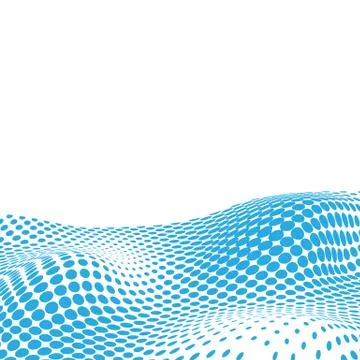 Blue Wavy Halftone Background For Text Stock Illustration