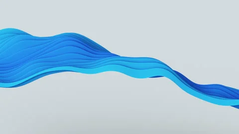 Blue wavy line 3D render seamless loop animation Stock Footage 219319337