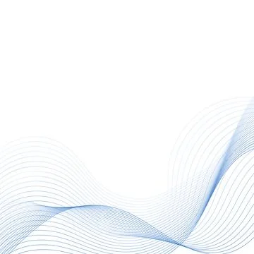 Blue Wavy Line Abstract Vector Background with Minimalist Geometric Flow Illustrazione stock
