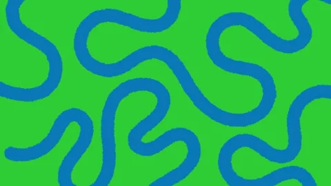 Blue Wavy Line Flow Animation on Green Screen Video stock 322104020