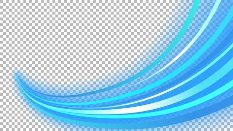 Blue Wavy Line of Light with A White Transparent Pattern, PNG Ready, Vector.. Illustrazione stock