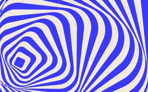 Blue wavy lines abstract background. Trendy psychedelic retro style backdrop 스톡 일러스트