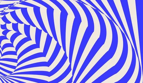 Blue wavy lines abstract background. Trendy psychedelic retro style backdrop 스톡 일러스트