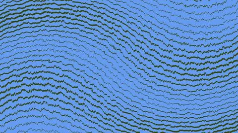 Blue wavy lines abstract background pattern Stock Illustration