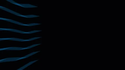 Blue wavy lines on black background with subtle motion and copy space for b.. Video stock 342520026