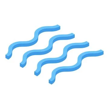 Blue wavy lines creating a dynamic isometric pattern イラスト素材