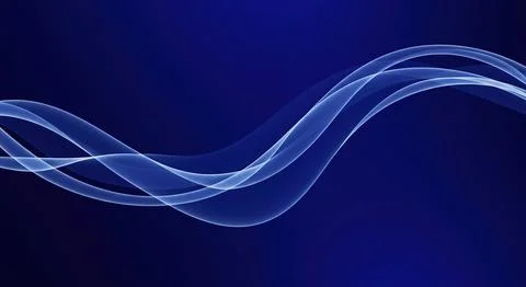 Blue wavy lines on dark background Stock Illustration
