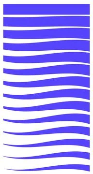Blue wavy lines decreasing in thickness from top to bottom on white background Stock Illustration