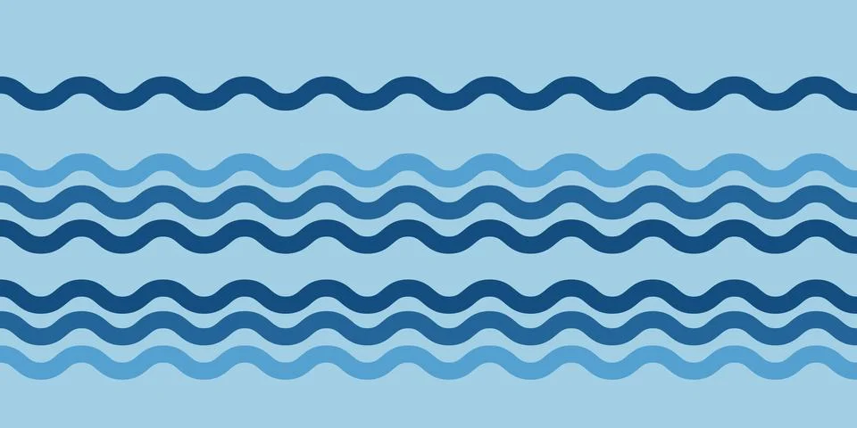 Blue Wavy Lines Pattern - Background Design Stock Illustration