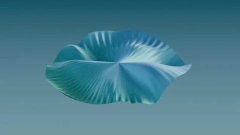Blue wavy silk fabric floating on a gradient background Stock Footage 338095804
