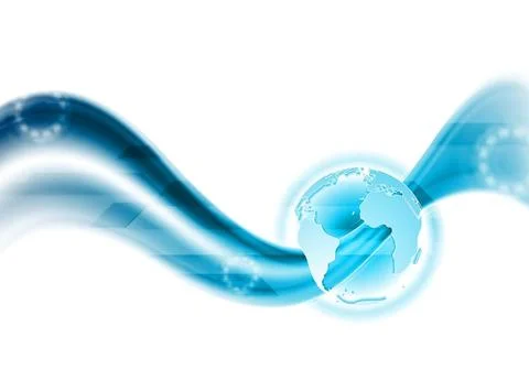Blue wavy tech background with globe Blue wavy tech background with globe.... 스톡 사진