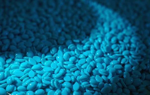 Blue wax granules Stock Photos