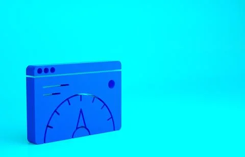 Blue Web analytics information and development website statistic icon isolate Illustrazione stock